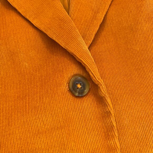 Vintage Banana Republic Corduroy Blazer Size 0 Pumpkin Orange Y2K - Picture 12 of 16